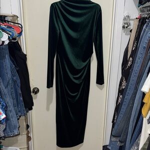 SHEIN Dark Green Long Sleeve Dress